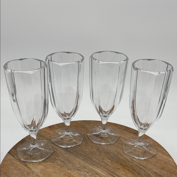 Lauren Ralph Lauren Discontinued Lumiere Crystal Iced Goblets Set Of 4